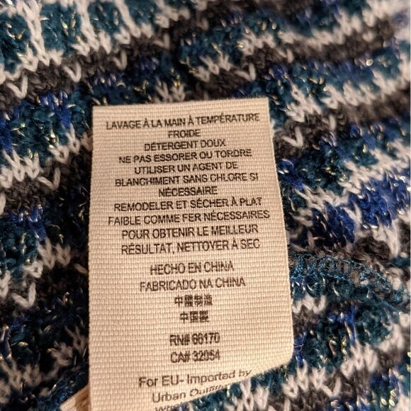 Free PEOPLE Free People Into You Mini Sweater Dress Green Blue Knit Medium @i - Picture 6 of 12